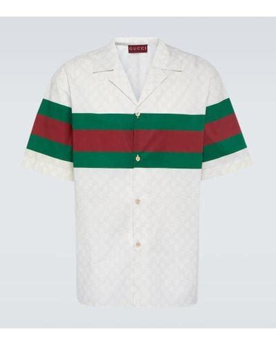 gucci gg bowling shirt|white gucci shirts for men.